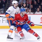 MONTREAL, CANADA - FEBRUARY 21: Josh Gorges #26 of the Montreal Canadiens defends against Colin McDonald #13 of the New York Islanders during the NHL game at the Bell Centre on February 21, 2013 in Montreal, Quebec, Canada. (Photo by Richard Wolowicz/Getty Images)