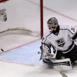 Goaltender Jonathan Quick #32 of the Los Angeles Kings lets in a goal by Michal Handzus #26 of the Chicago Blackhawks
Photo Credit: (Jonathan Daniel/Getty Images)