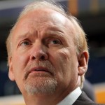 Head coach Lindy Ruff of the Buffalo Sabres watches the action against the Colorado Avalanche at First Niagara Center on March 14, 2012 in Buffalo, New York.  (Photo by Bill Wippert/NHLI via Getty Images)